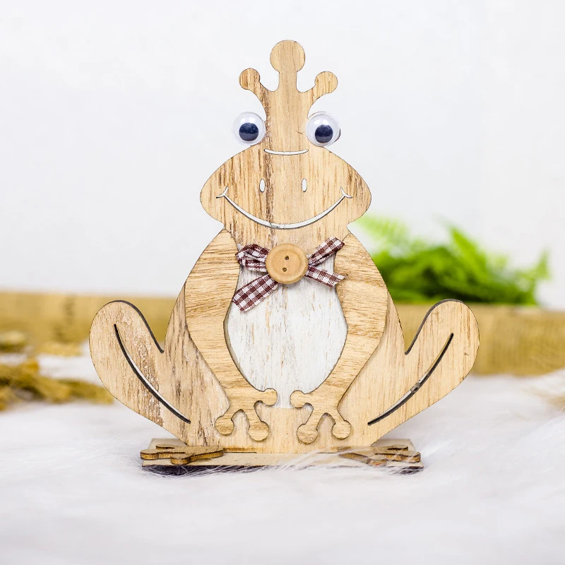 

Creative Wooden Easter Decorations Gift Easter Frog Jungle Safari Party Supply Woodland Animal Happy Easter Party Decor For Home