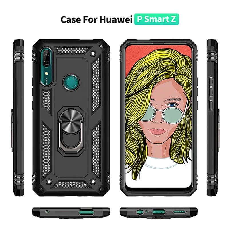 Чехол с магнитным кольцом для huawei P Smart Z P20 P30 Pro mate 20 30 Nova 5i Honor 10 Lite Y5 Y6 Y7 Y9 Prime силиконовый защитный чехол