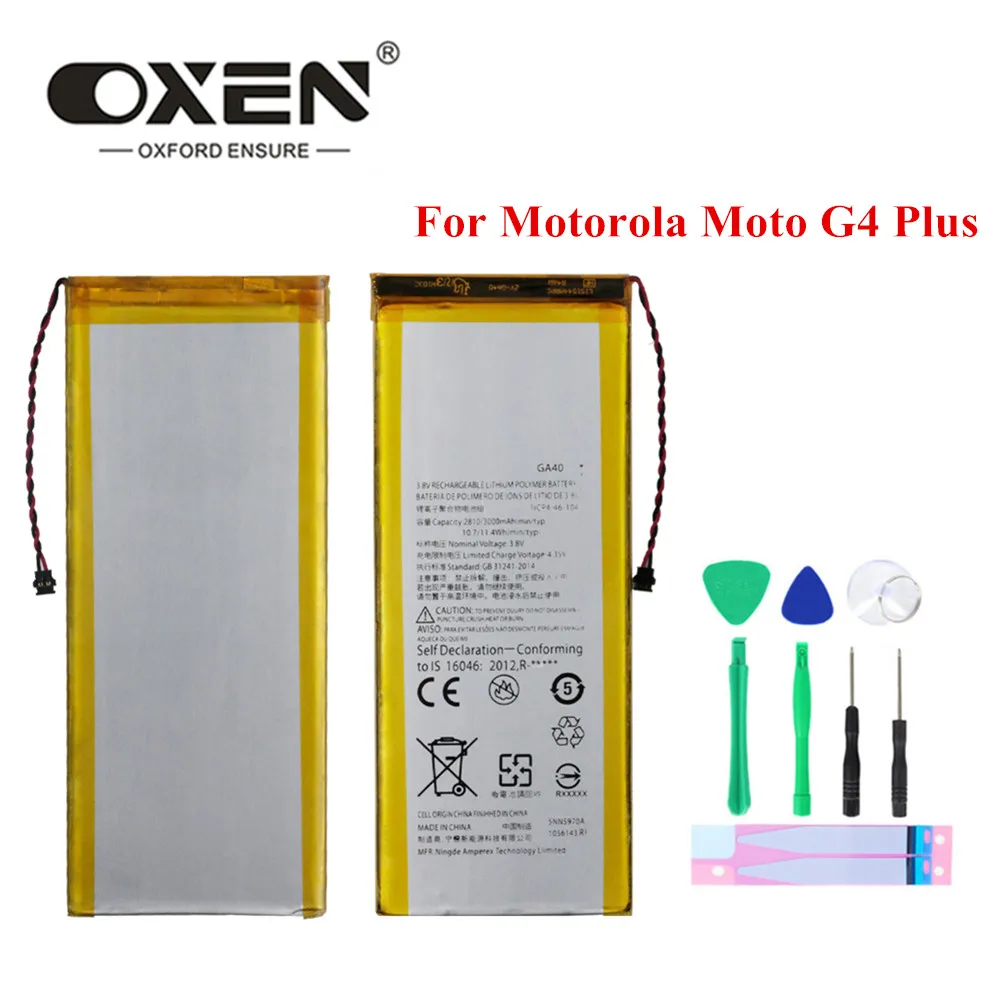 Аккумулятор OXEN GA40 для Motorola Moto G4 Plus сменный аккумулятор XT1625 XT1622 XT1644 XT1643 телефонные