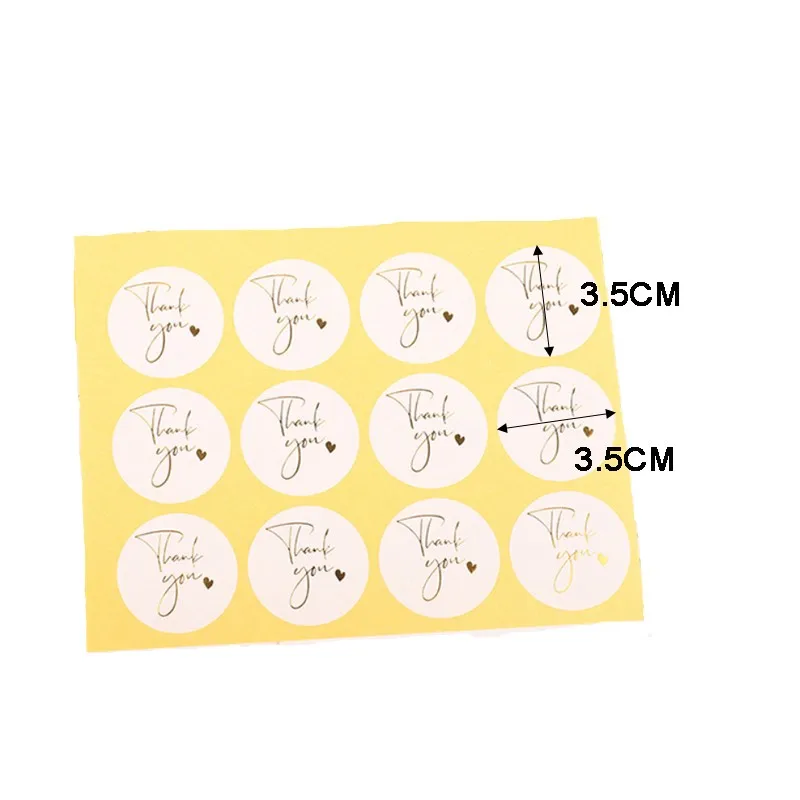 

120pcs/lot Gilded thank you sticker White paper label sticker scrapbook wedding envelope seal handmade stationery sticker