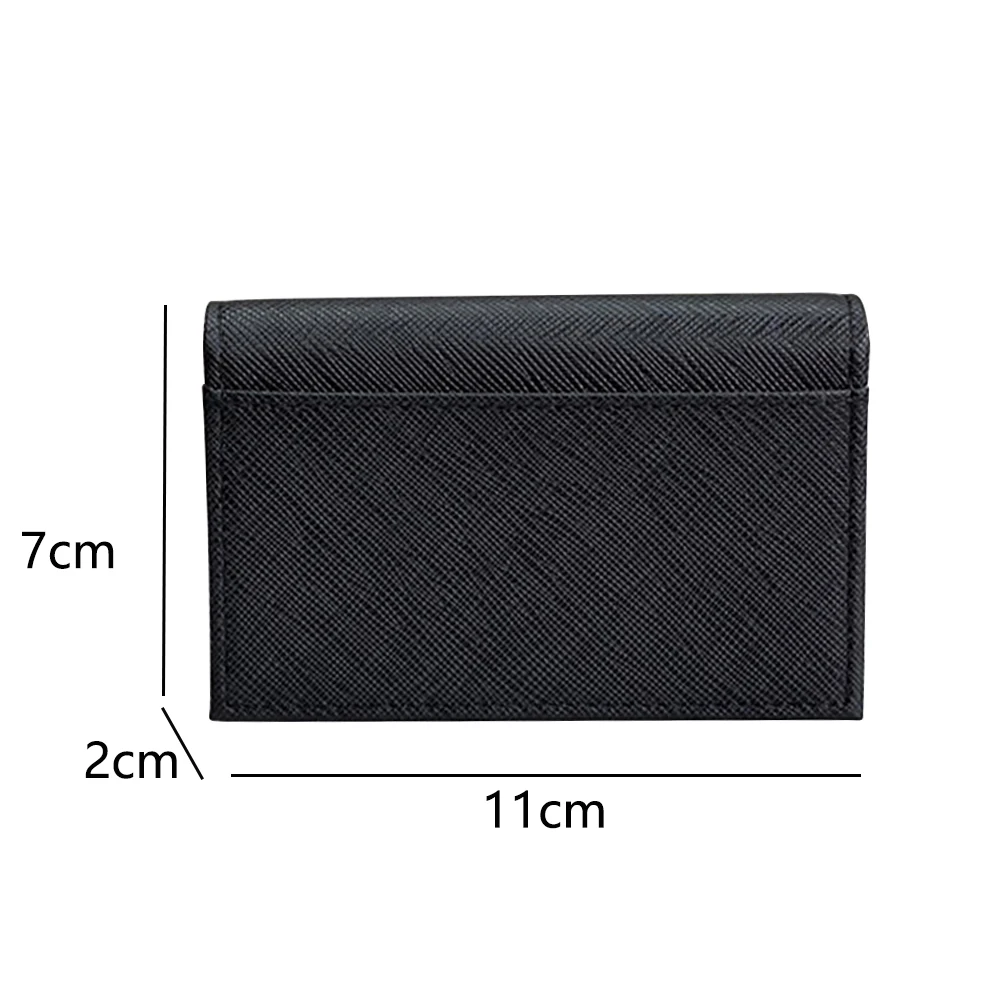 

Luxury Brand High Quality Men's Coin Purse Leather Business Card Case Cross Grain Cowhide Credit Card Case Short Flap Wallet New