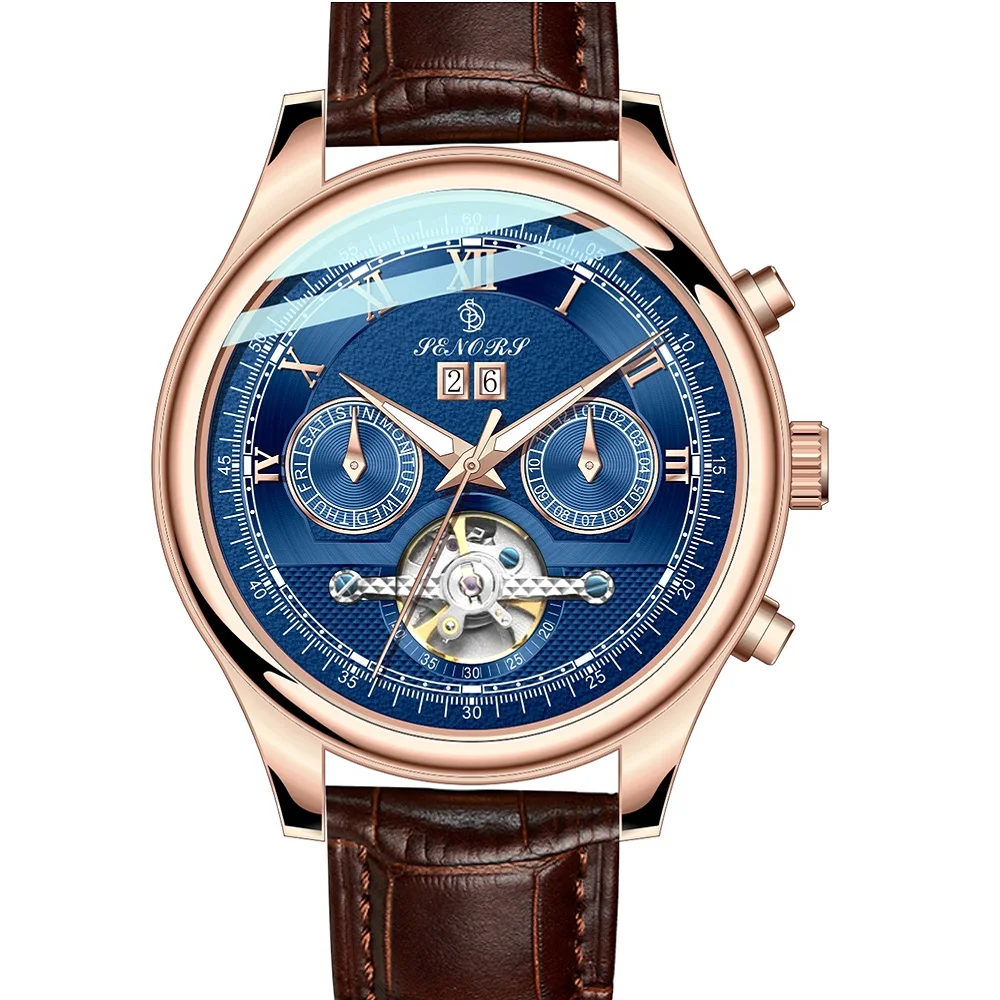 Мужские наручные часы SENORS SN170 водонепроницаемые механические Автоматические с