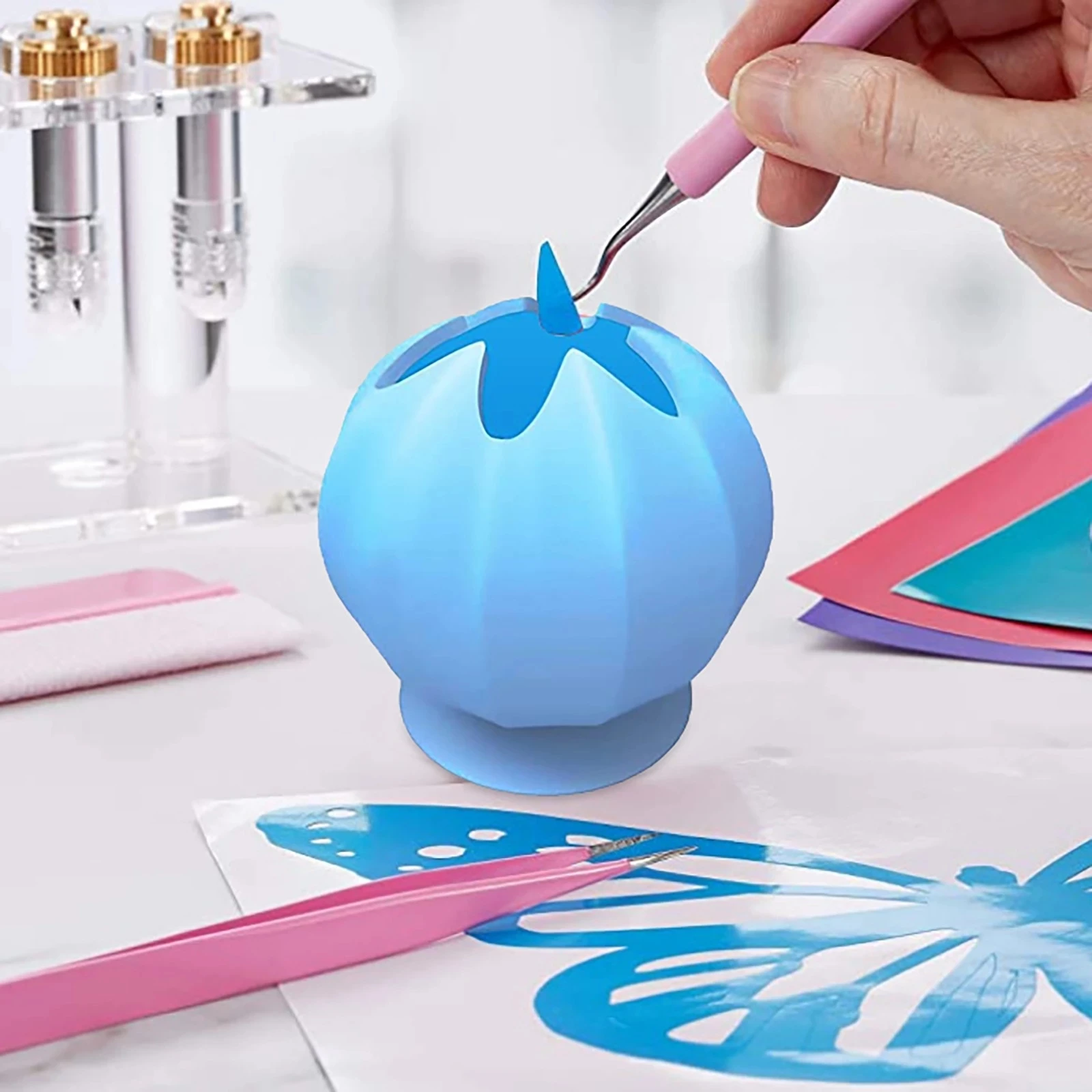

Weeding Waste Collector Vinyl Silicone Suction Cup Weeding Tool Kit Handicraft Storage Box Decor Diamond Painting Accessories