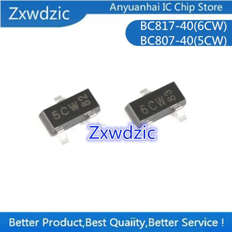 3000 шт. 100% новый импортный оригинальный BC817 BC817-40 6CW SOT23 SMD Triode 0.1A/45V BC807 BC807-40 5CW SOT23 45V 0.5A