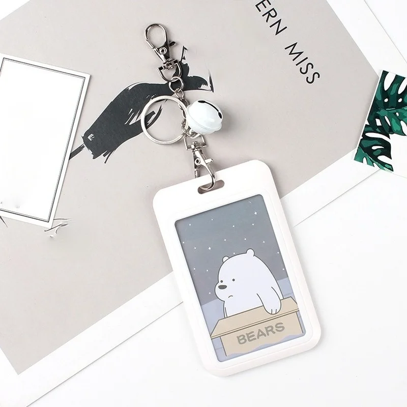 

1PC Simple Cute Cartoon Cardholder Neutral Bank Identity Bus ID Credit Card Holder Card Box Keychain Card Holder Children's Gift