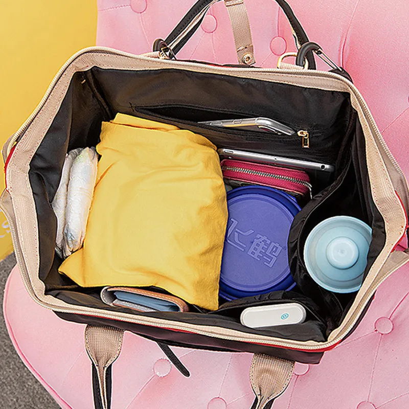 Beste Nieuwe Disney Minnie Outdoor Reizen Wandelwagen Organizer Met Zuigfles Tas Oxford Waterdichte Multifunctionele Vrouwen Handtas