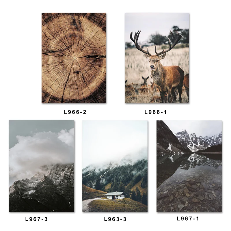 

Scandinavian Reflect Lake Nature Nordic Landscape Canvas Poster Wild Deer Wall Art Print Painting Picture for Living Room Decor