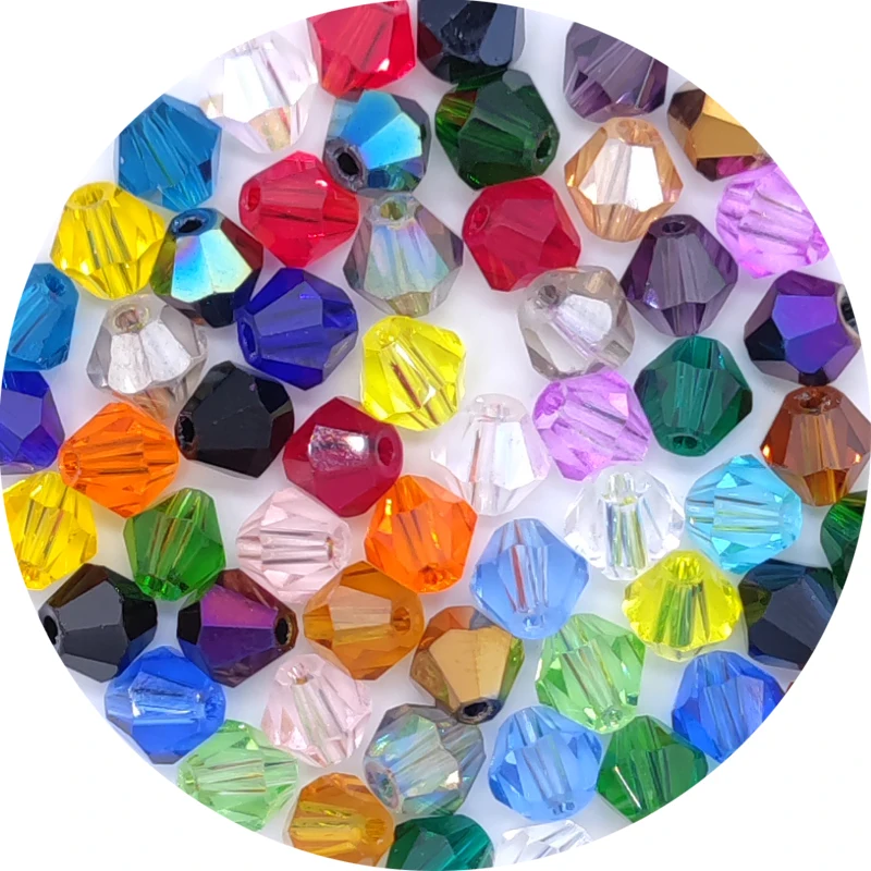 

3 4 6mm Faceted Bicone Glass Beads Czech Crystal Loose Spacer Beads for Jewelry Making DIY Bracelet Necklace Accessories
