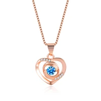trendy necklace 925 silver jewelry with zircon gemstone heart shape pendant for women wedding engagement party gift wholesale