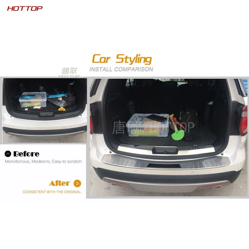 2 предмета Нержавеющая сталь Наружный сзади + внутренняя Бампер протектор порога