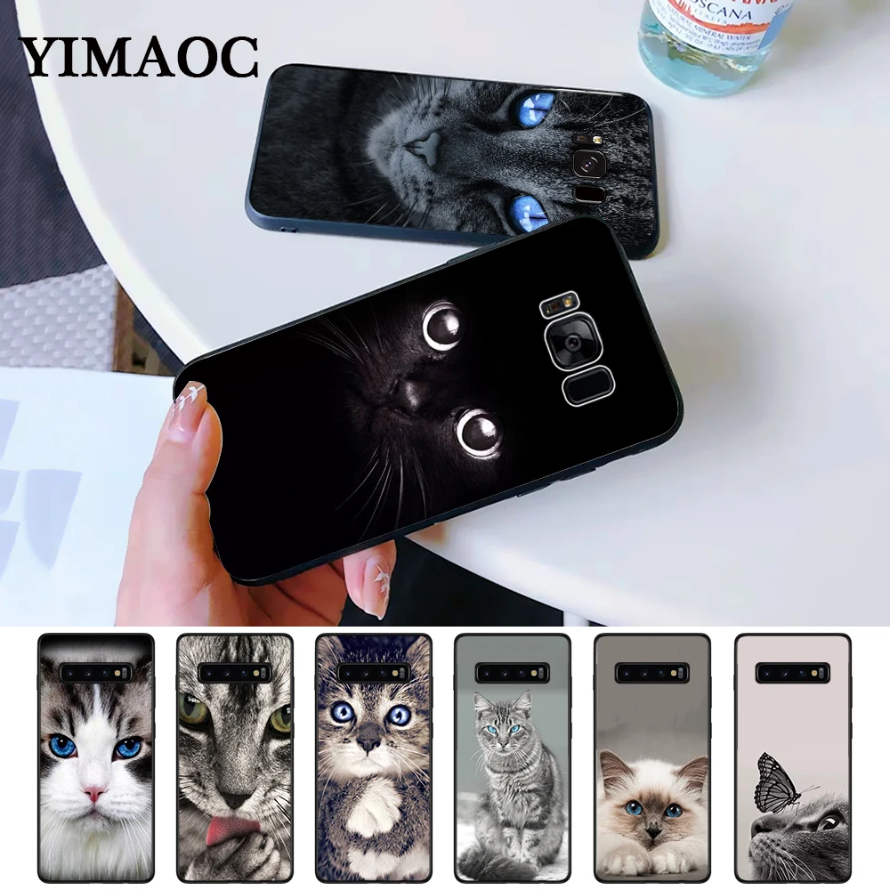 С капюшоном Китти Кэт с голубыми глазами Забавный силиконовый чехол для Samsung S6 Edge