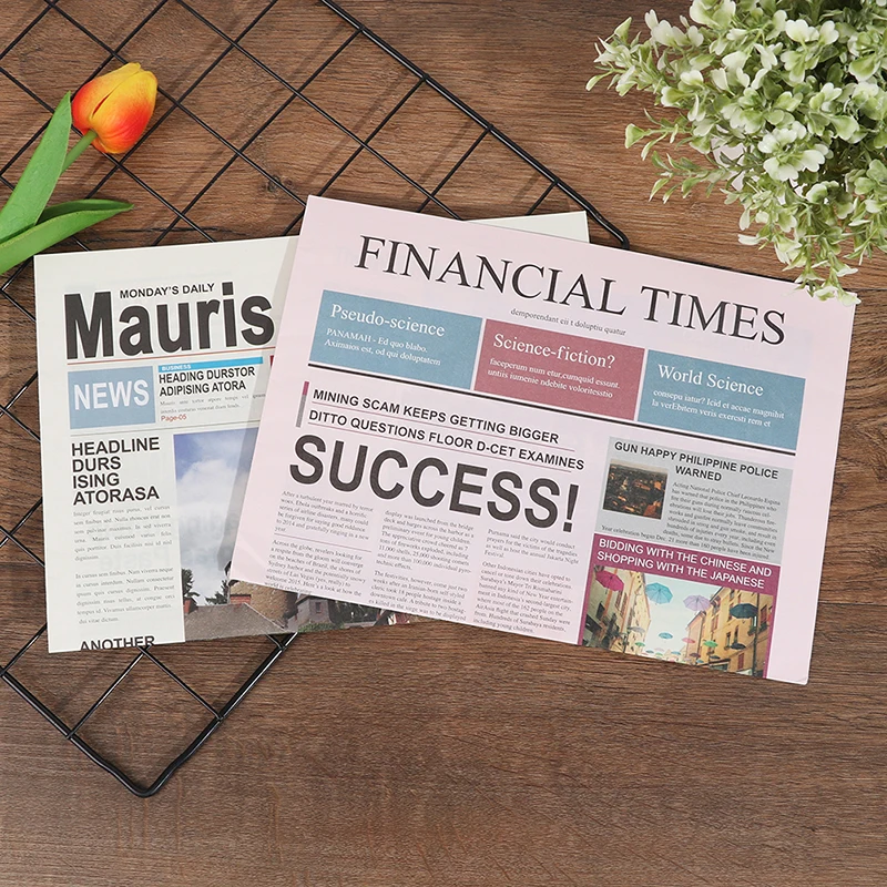 2 шт. Ретро английское издание старые газеты цветок оберточной бумаги для