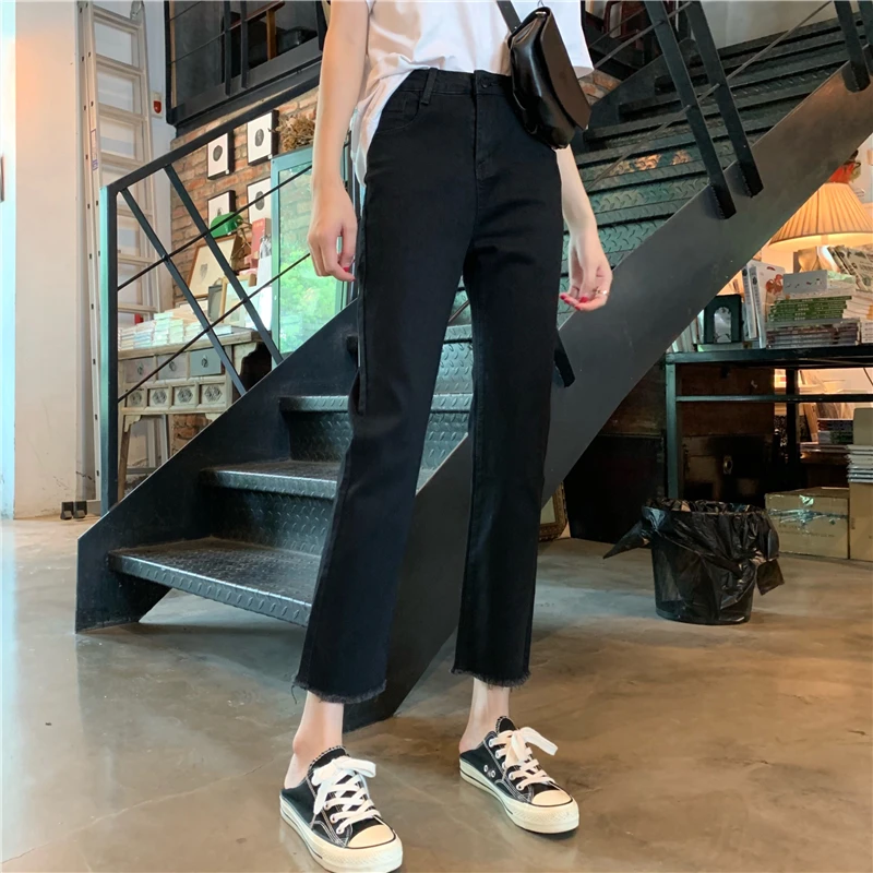 

Jeans Women Korean Style Simple All-match Basic Solid Ankle-Length Ulzzang Quality Leisure Lady Fashionable Daily Chic Causal