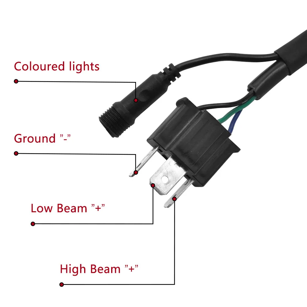 JAER 5-3/4 дюймов Светодиодные мотоциклетные фары 40 Вт RGB Phare Farol Moto для Harley Sportster Iron 883 1200 Dyna Street Bob противотуманные фары