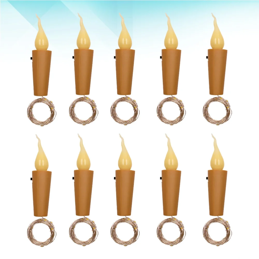 

10pcs Warm Wine Bottle Candle Shape String Light 20 LED Night Fairy Lights Lamp