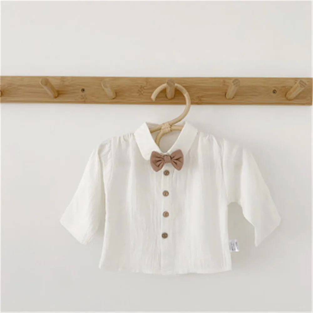 Рубашки для маленьких мальчиков 2019 г. Весна осень новая школьная блуза с длинными