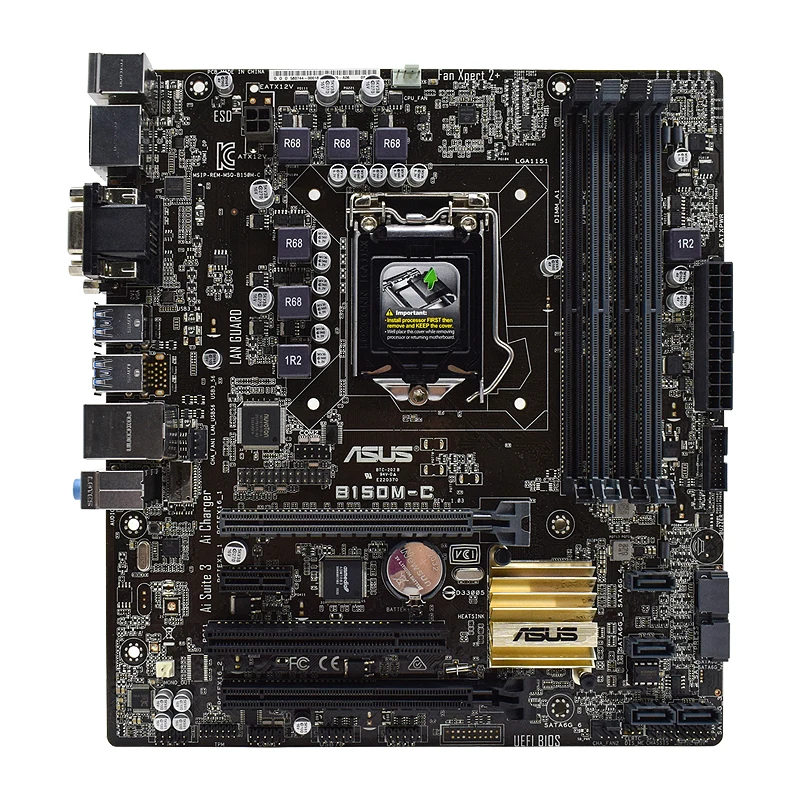Материнская плата Asus B150M-C LGA 1151 с процессором Intel Core i3 7100 3 90 ГГц и 8 Гб DDR4 ОЗУ PCI-E 0 SATA