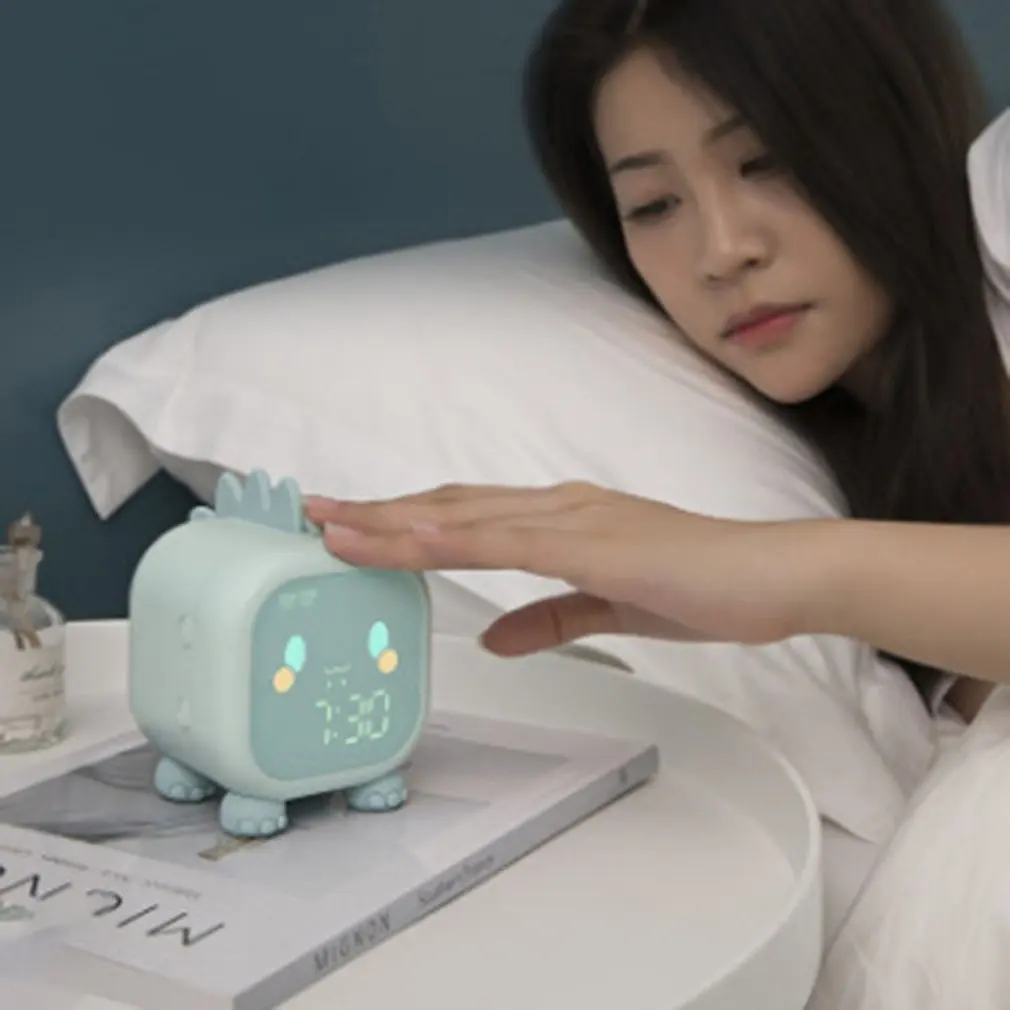 Electronic clock LED Cartoon alarm with voice control digital Living room decoration Home modern | Дом и сад