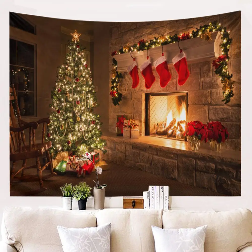 Рождественский настенный гобелен для дома спальни фон декоративная
