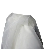 width 59 high density bright smooth simple white organza fabric by the half yard for shirt wedding dress material