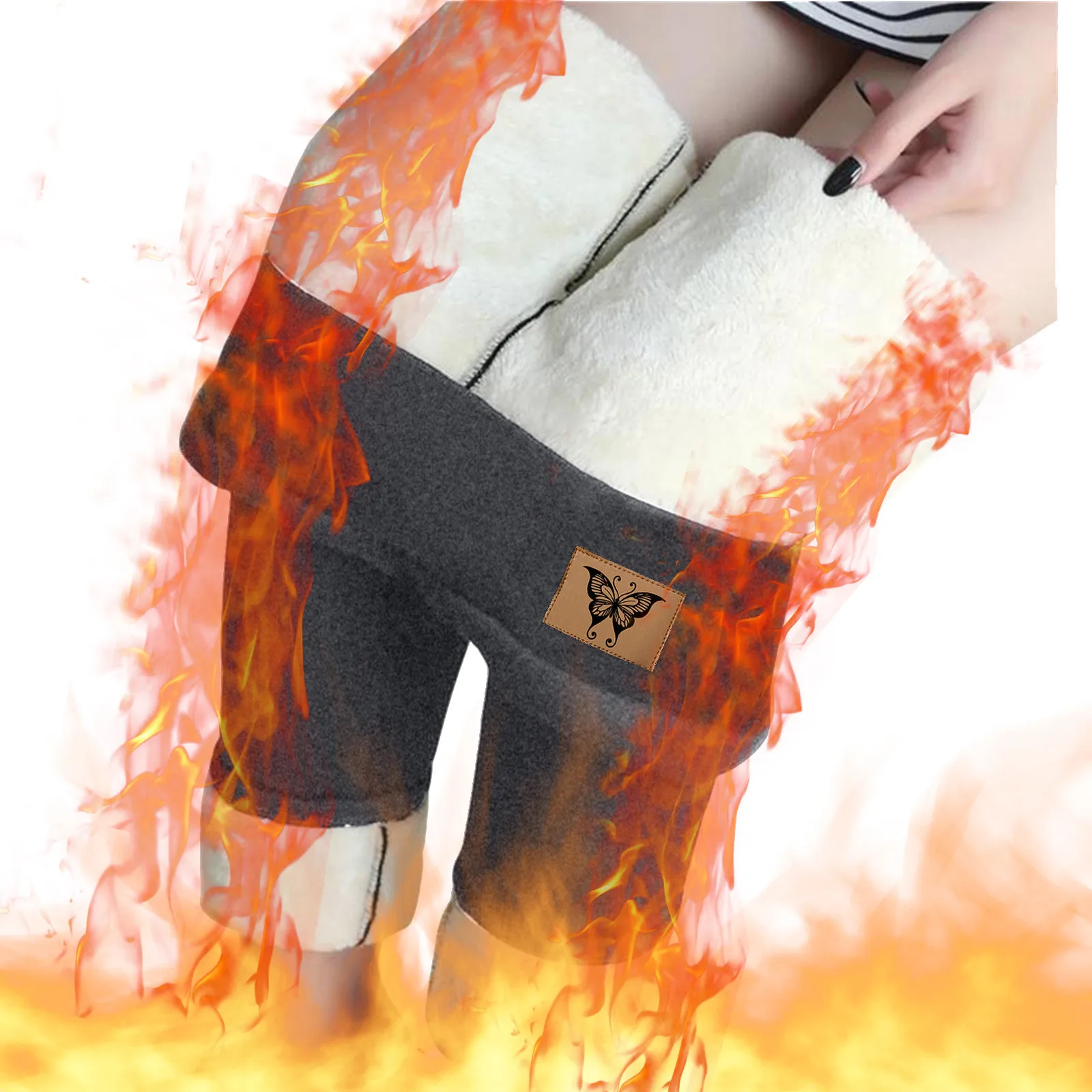 

Fashion Casual Ladies High Waist Keep Warm Long Pants Plush thick lamb wool leggings autumn and winter leggings