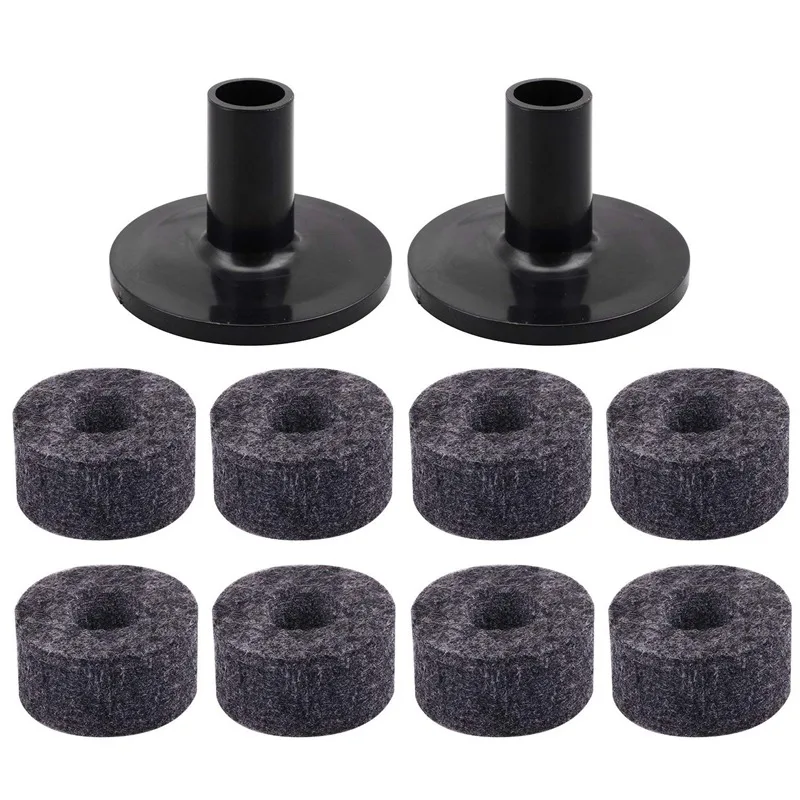 

8PCS Cymbal Stand 25mm Felt Washer + 2PCS Cymbal Sleeves Replacement for Shelf Drum Kit
