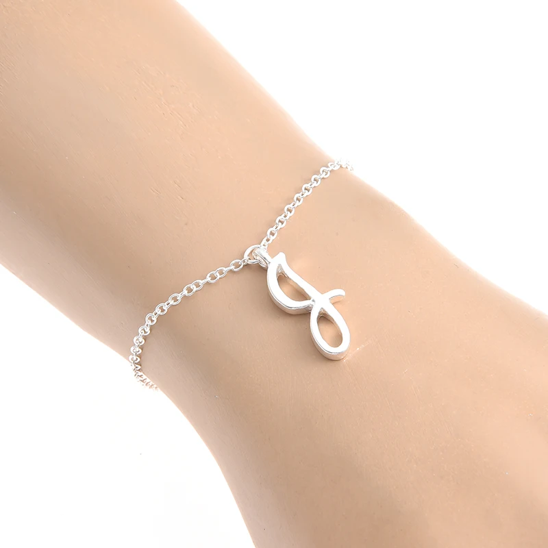 Уникальные персонализированные буквы браслет маленькая начальная Английский