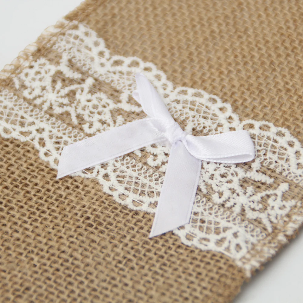 

50/100 шт., держатели для столовых приборов из натурального джута, 11 х21 см