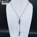 Ожерелье с листьями из циркония и меди для женщин, ожерелья и подвески черного цвета с кисточками, ювелирные изделия женские цепочки NC30S02, 2021