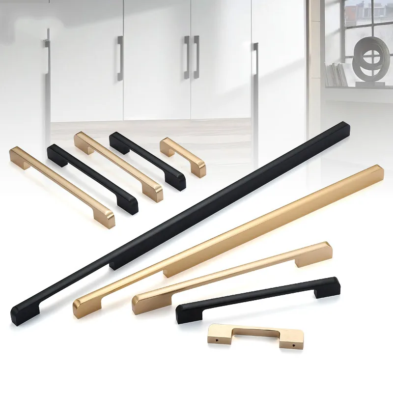 Черный золотой шкаф дверная ручка современный и простой расширение свет ящик с