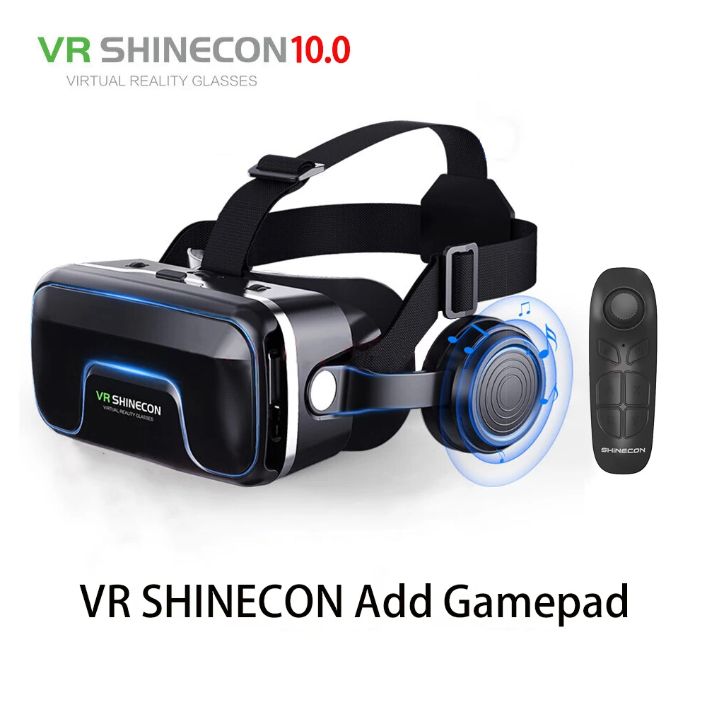 VR ADD Gamepad Хит! Google Cardboard VR shinecon Pro версия VR Виртуальная реальность 3D очки+ умный Bluetooth беспроводной пульт дистанционного управления геймпад - Цвет: VR ADD Gamepad