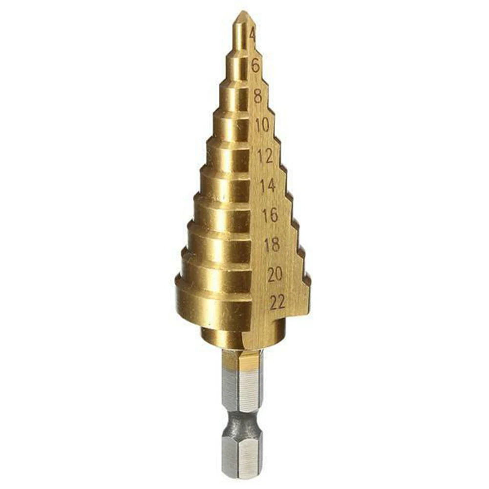 

Bit Drill Bit 4-22mm HSS 4241 Hex Titanio Cono 1/2 \"-1/4\" 75mm Adapter