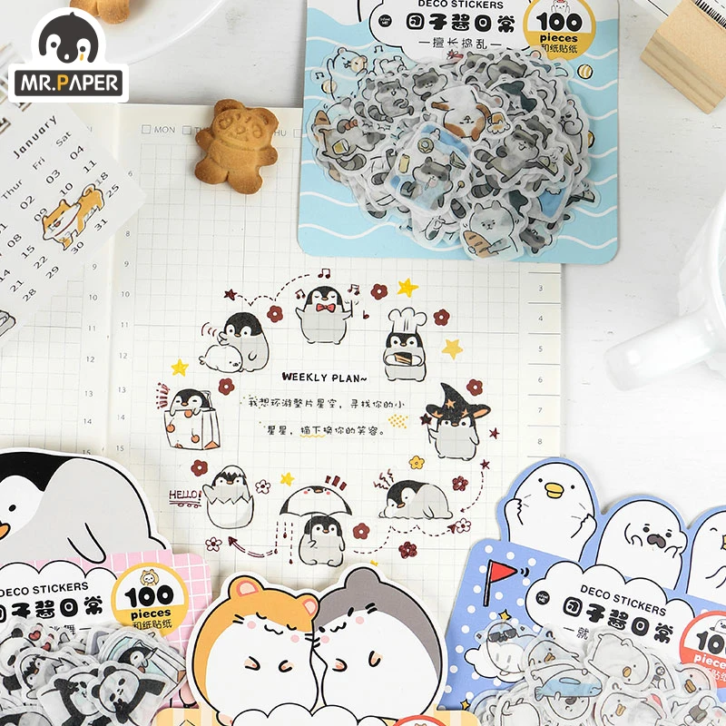 Дневник Mr.paper дневник наклейки для скрапбукинга рисования животных 100