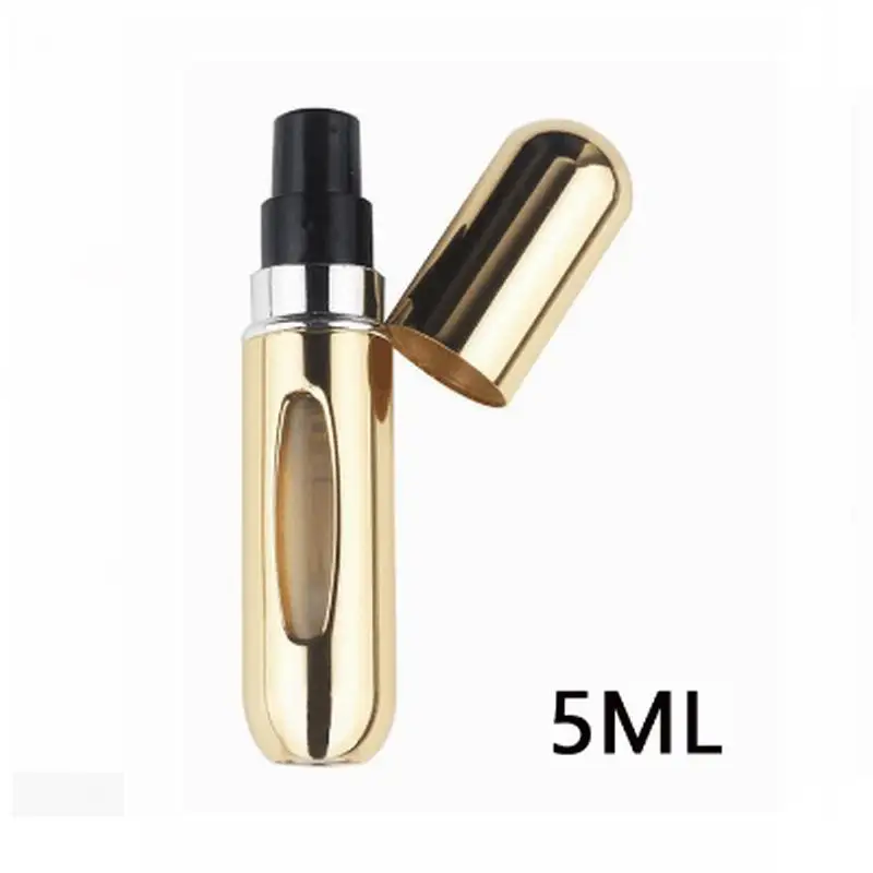 metal yellow color Дорожная мини многоразовая Удобная пустая бутылка для парфюмерии с распылителем ароматный насос спрей чехол Parfum безвоздушный насос косметические контейнеры 4,8 - Цвет: metal yellow color