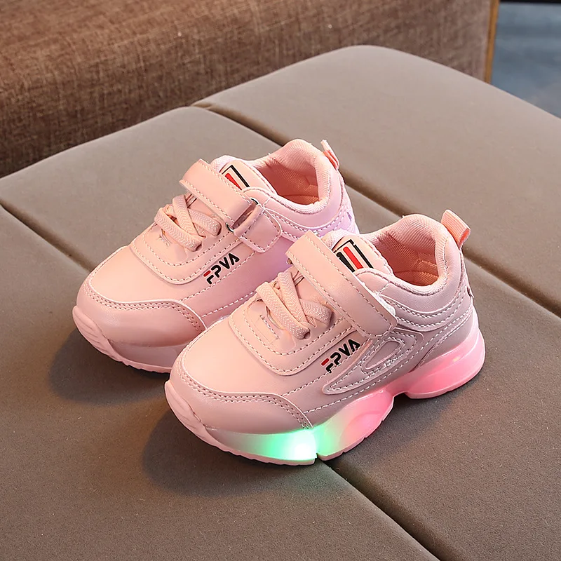 

2021 21-30 Size Children Led Sports Casual Shoes Boys Toddler Luminous Shoes Girls Comfortable Wear-resistant Running Increased