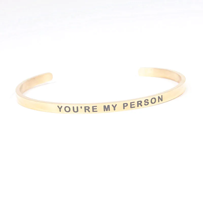 4 мм &quotYOU'RE MY PERSON&quot великолепное предложение Браслет-манжета из нержавеющей
