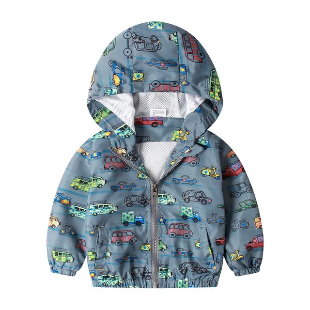 BJ017 grey 27kids2-7 лет; милый детский топ с капюшоном с динозавром; Верхняя одежда для мальчиков; ветровка для активных мальчиков; толстовка с капюшоном для маленьких мальчиков - Цвет: BJ017 grey