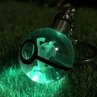 pokemon 3d crystal ball poke ball wobbuffet car keychain pendant backpack pendant anime peripheral model toy