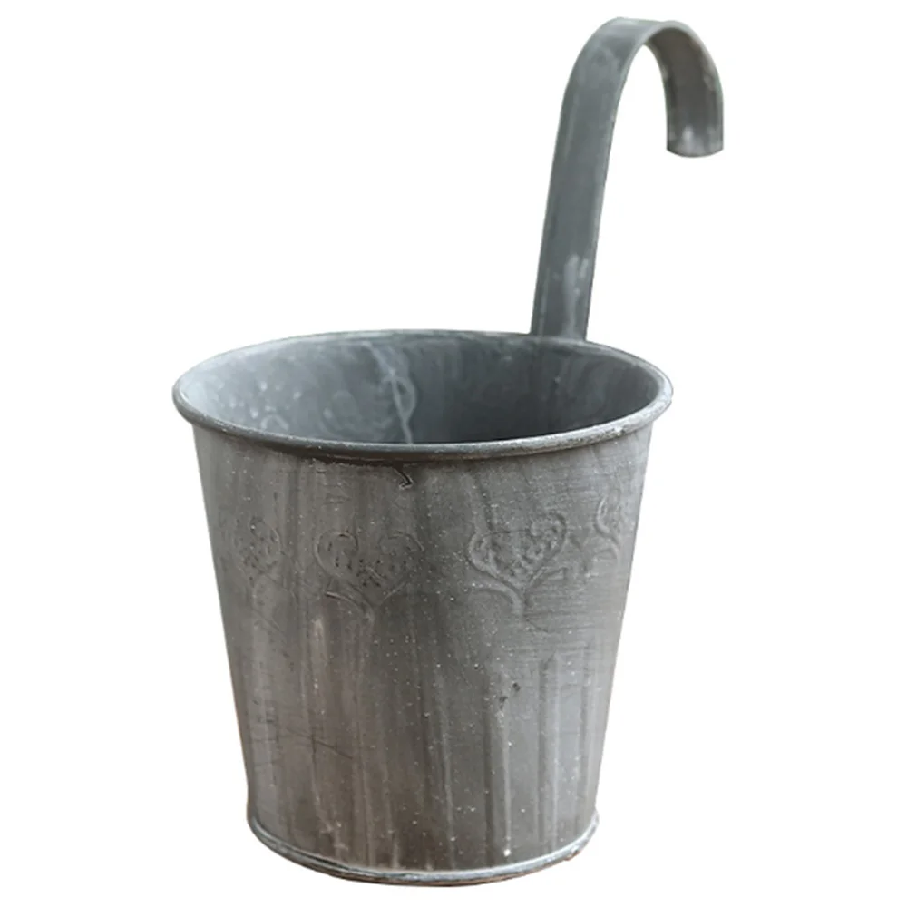 

Flower Pot Garden Hanging Balcony Plant Home Decor Metal Iron Bucket Planter Small Metal Buckets Flower Decorative