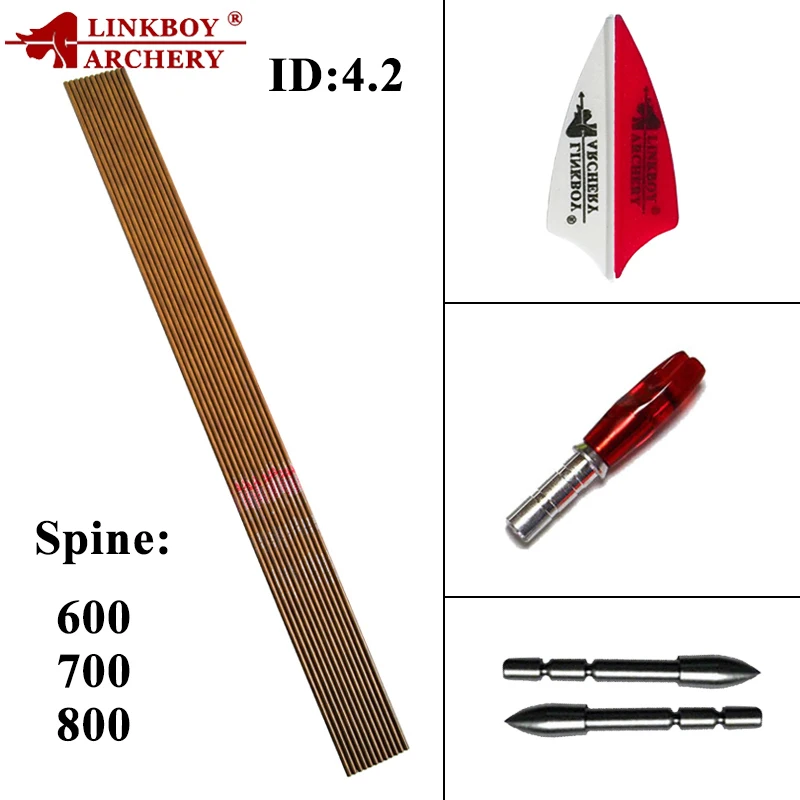 Стрельба из лука Linkboy 12 шт стрелы углеродного волокна 1 75 дюйма лопасти 80 г точки id4