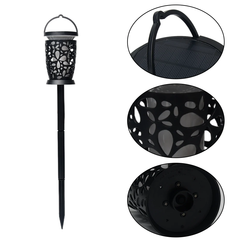 

2pcs Landscape Lighting Plastic For Garden Patio Umbrella Lights Flickering Flame Decorative Waterproof Portable Solar Lanterns