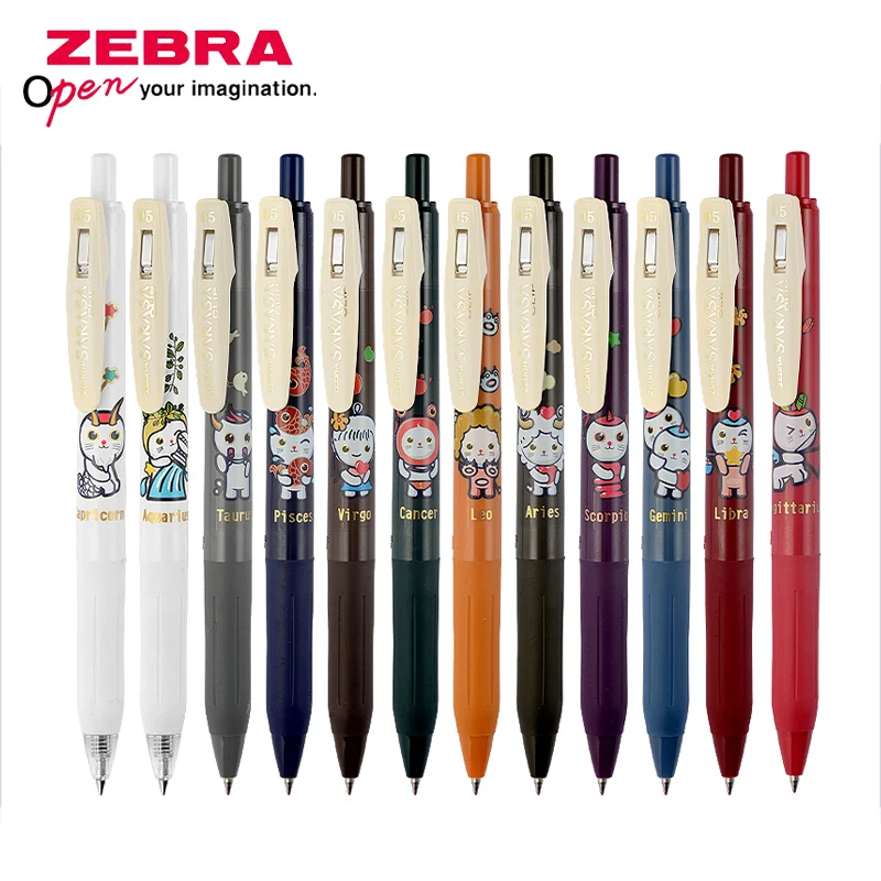 

1pcs Zebra Gel Pen Jj15 Retro Twelve Constellation Limited Press Type Color Pen 0.5mm Special for Student Stationery Notes