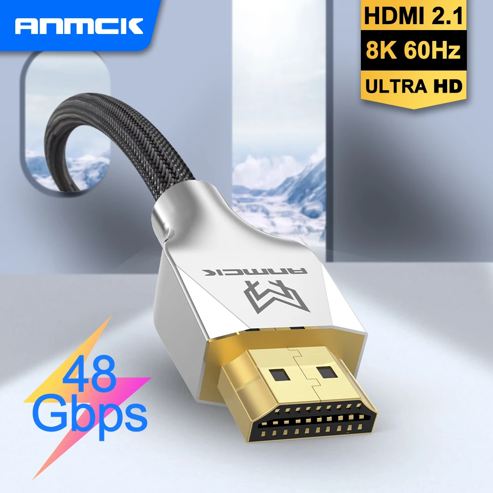 Кабель HDMI 2 1 8K провод Anmck @ 60 Гц 4K 120 поддержка ARC 3D HDR Ultra HD для сплиттера Switch PS4