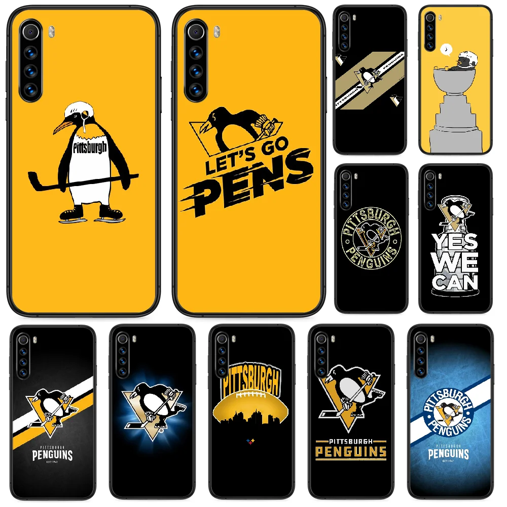 Подарочный телефонный чехол Pittsburgh Penguin для Xiaomi Redmi Note 4A 4X 5 6 6A 7 7A 8 8A 4 5A 8T Plus Pro Черный