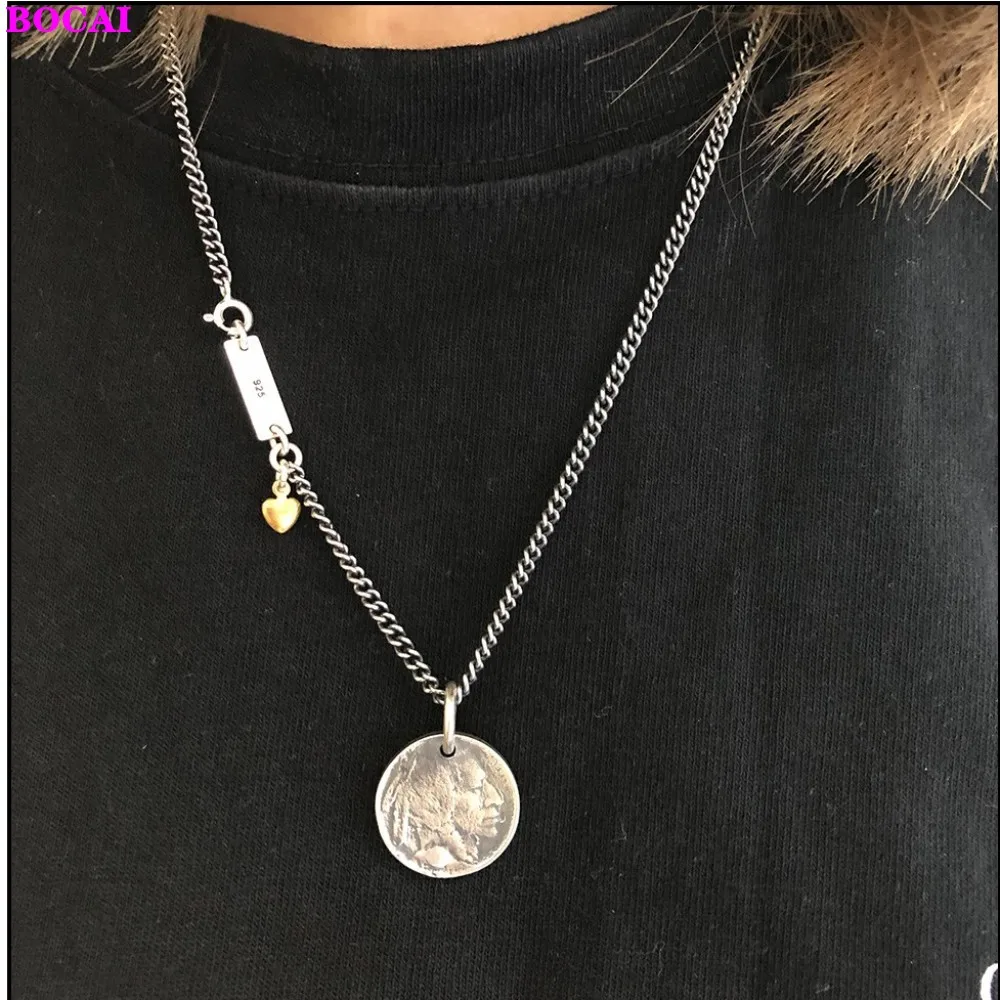 Кулон ручной работы из чистого серебра 925 пробы от BOCAI мужская и женская подвеска