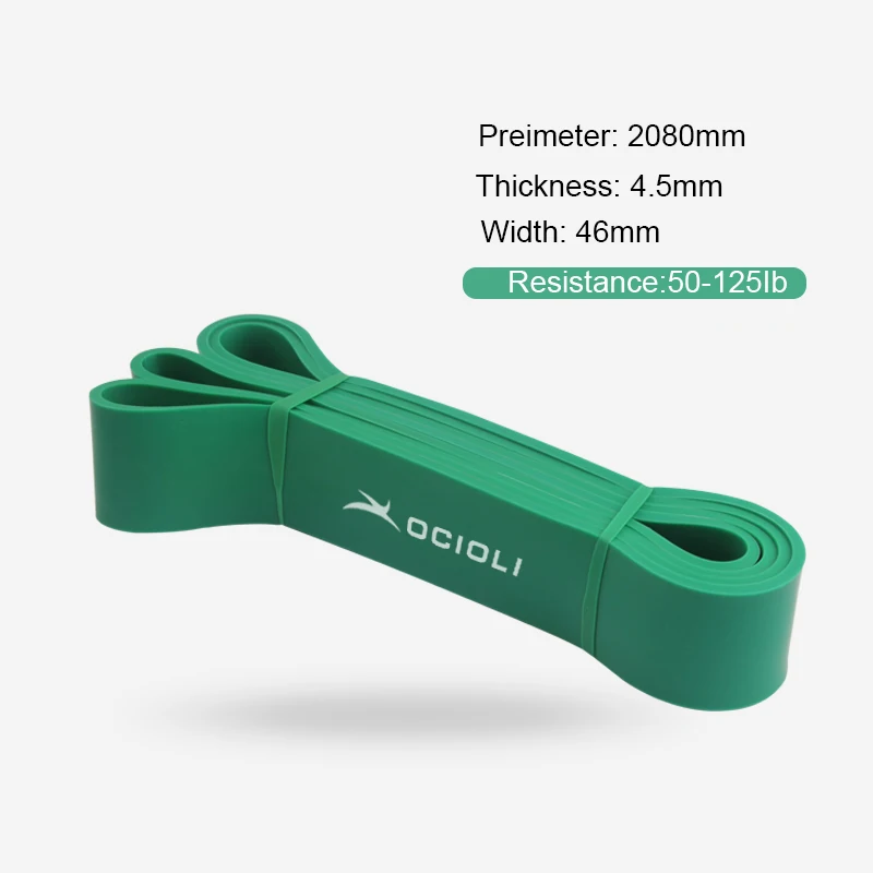 Green Resistance Band Sports Fitness Elastic Band Natural Latex Fitness Elastic Training Belt Yoga Resistance Band - Цвет: Green