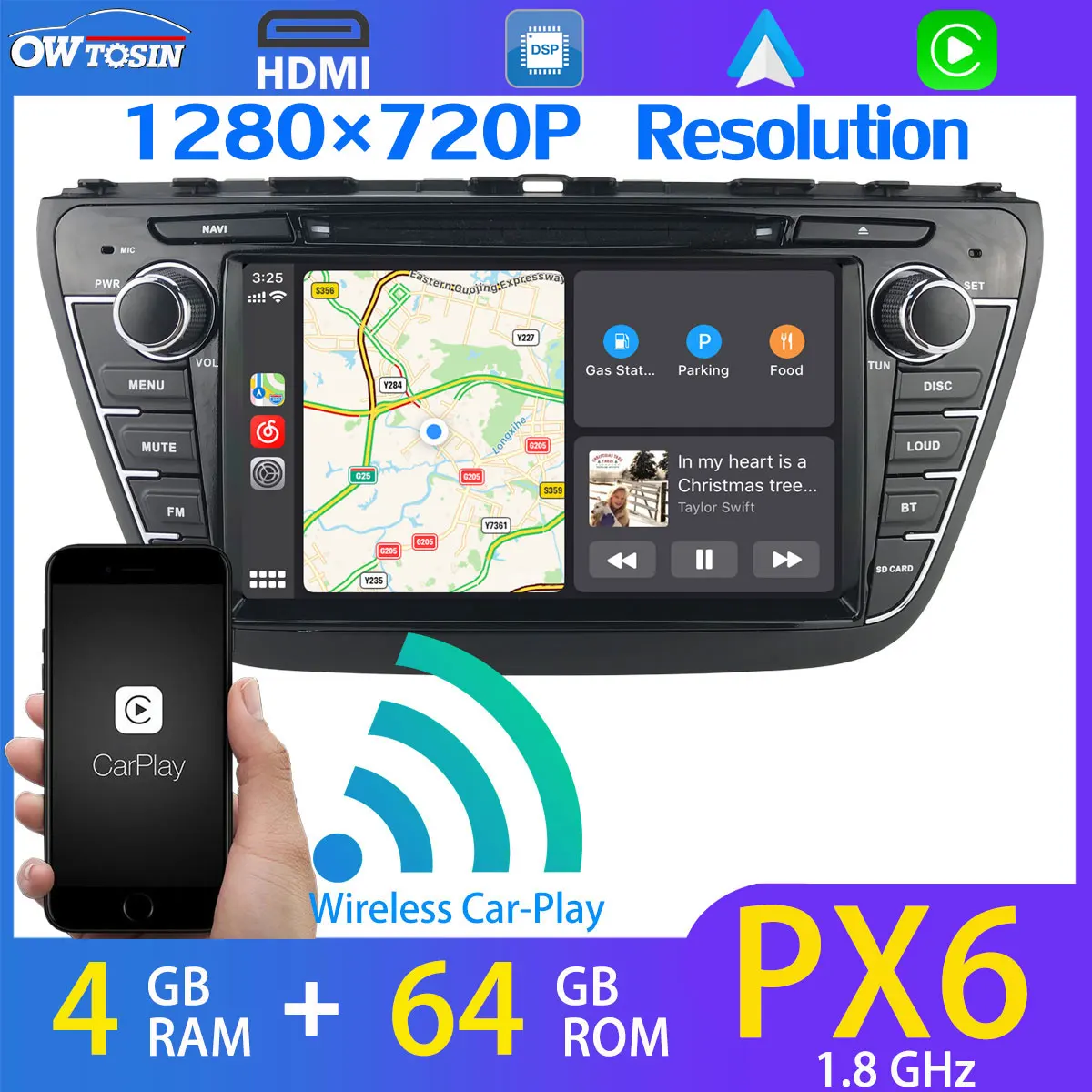 8 &quot1280*720P Автомобильный DVD мультимедийный плеер PX6 4G + 64G Android 9 0 для SUZUKI SX4 S Cross 2013 2017