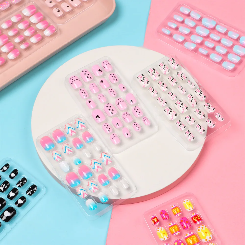 Накладные ногти детские съемные 24 шт./компл. Типсы для маникюра - купить по