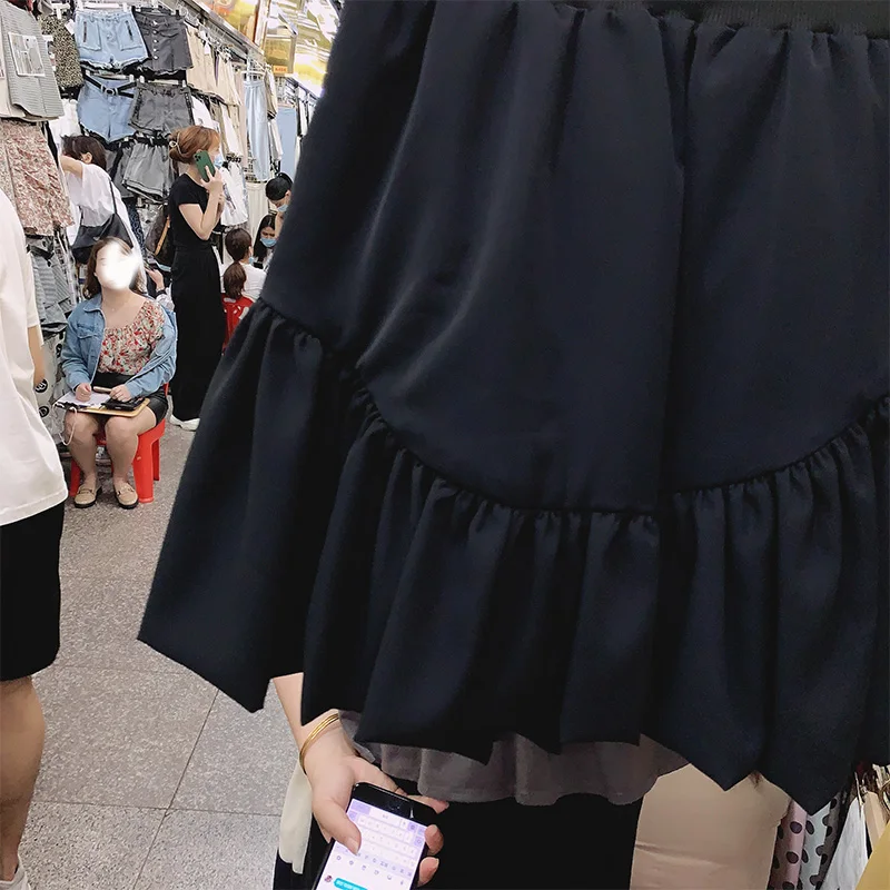 

ZAWAHIKI Mini Skirts Solid A-line Pleated Summer Elastic High Waist Kawaii Faldas Japan Style Sweet 2021 Fashion Women Skirts