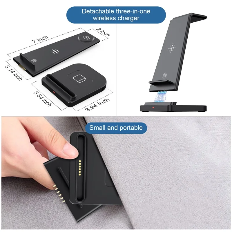 3in1 wireless charger stand for samsung note 20 s21 s10 iphone 15w fast charge station for galaxy watch gear s4 s3 s2 buds live free global shipping